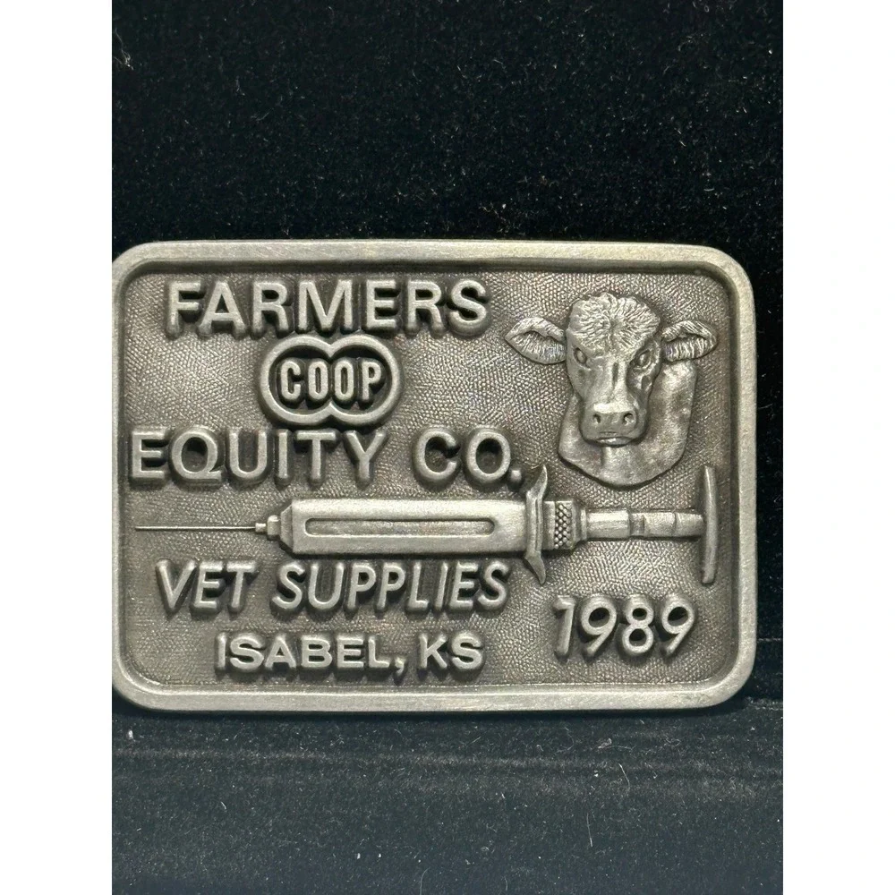 Vintage 1989 Farmers Coop Isabel KS Cow Vet Limited Edition 33/250 Belt Buckle